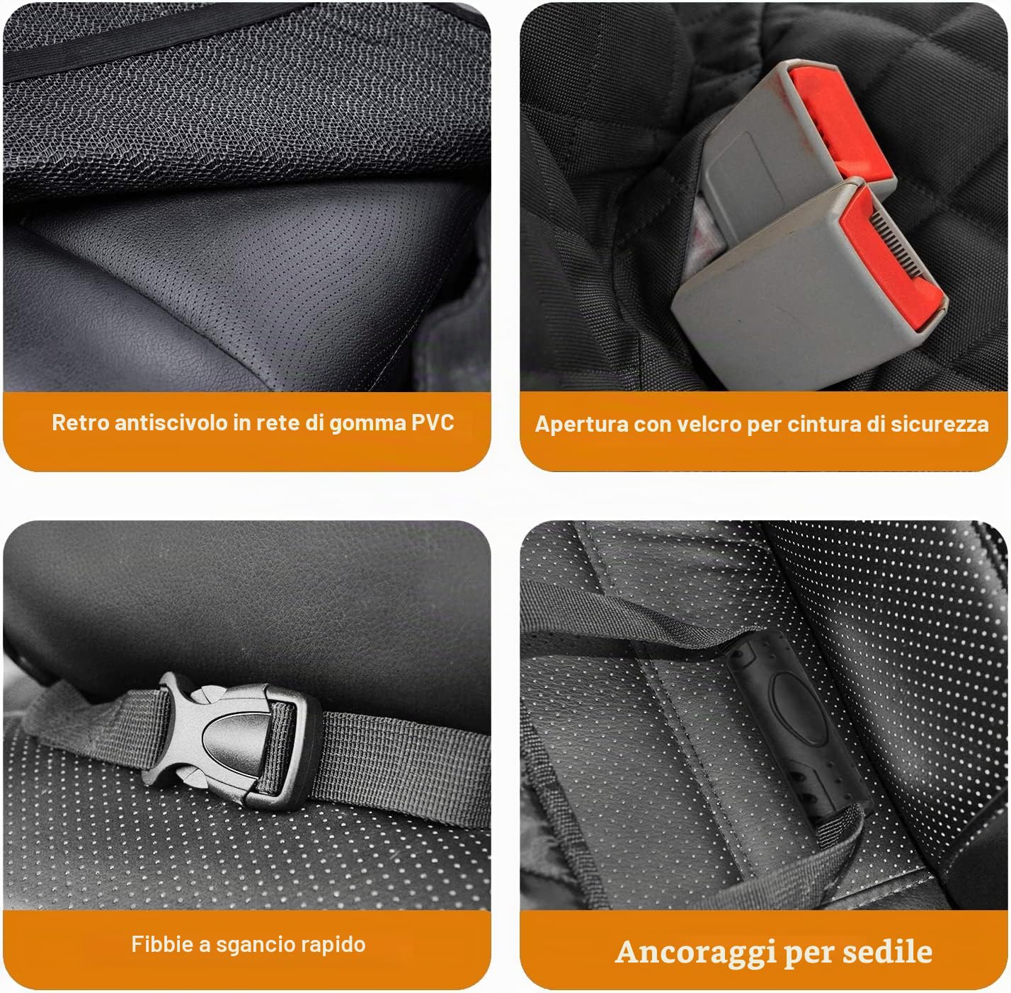 BingoPaw Coprisedili per auto per cani, protezione sedile auto per cane, protezione sedile posteriore, auto, tansport cane, impermeabile, misura universale (124 x 138 cm)