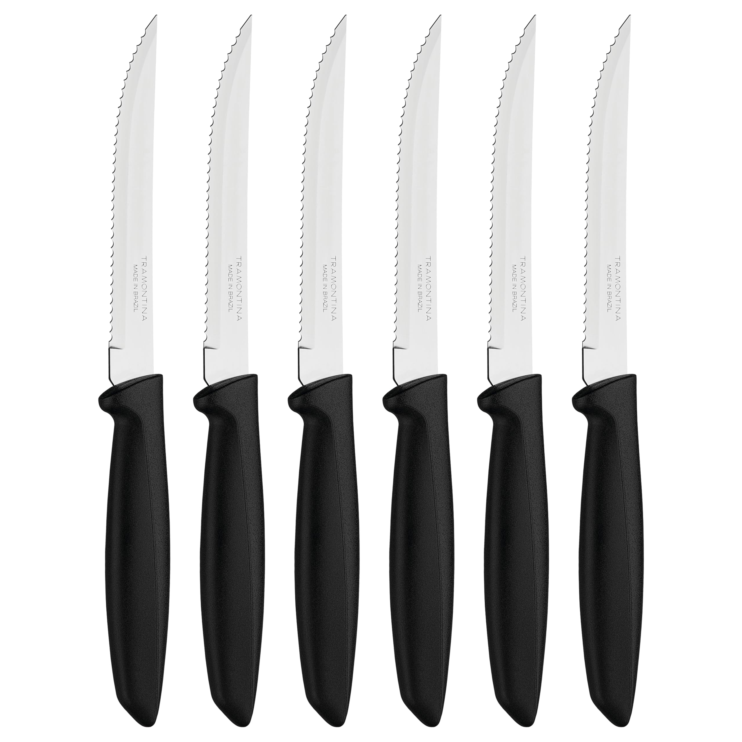 Tramontina Juego de Cuchillos Dentados para Carne Plenus Negro 6 unidades