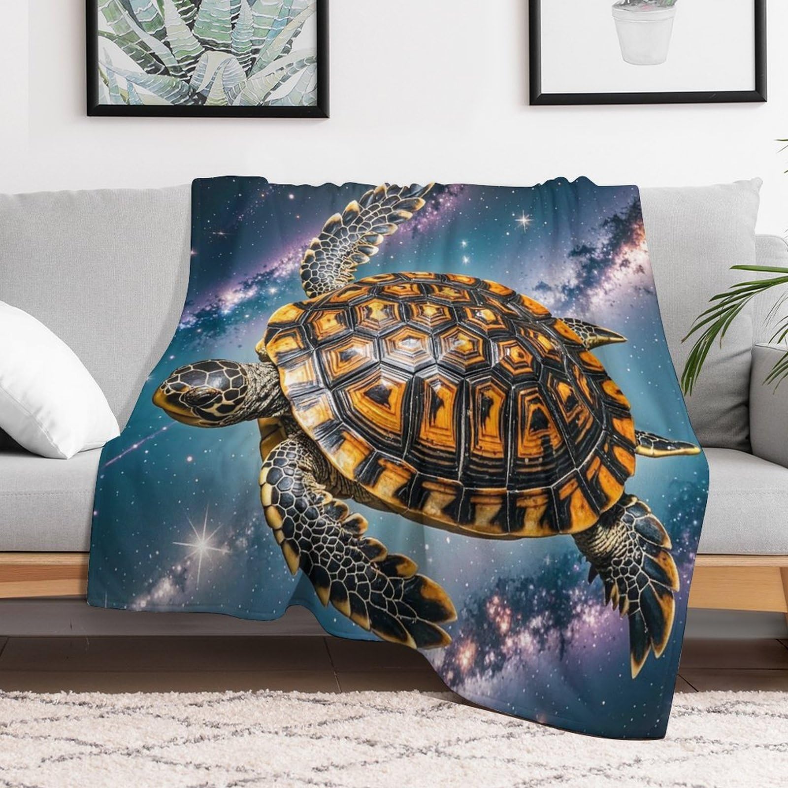 Plaid tortue pour lit ou canapé : confort toutes saisons