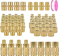 YUNXUNTENGLONG 45pcs 1/4" NPT Air Hose Fittings Kit - Brass Quick Connect Couplers, Plugs & PTFE Tape for Compressors & Tools