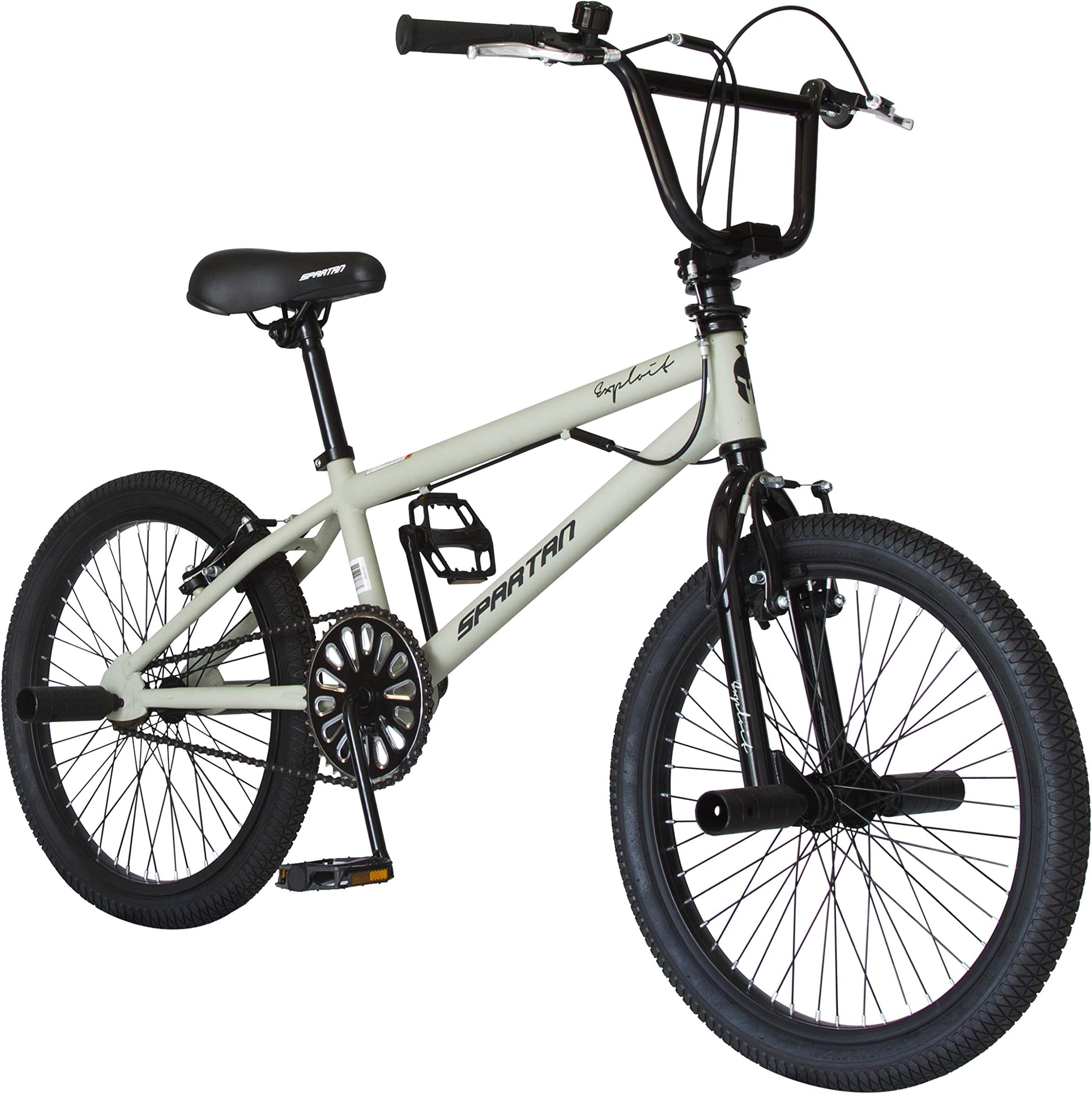 Spartan 20" Exploit Freestyle BMX Bike – Matte Grey Steel Frame, 360° Handlebars, Dual Caliper Brakes, Pegs Included – BMX for Boys 7 to 12 – Street & Park Bike for Tricks, Spins & Stunts | SP-3048