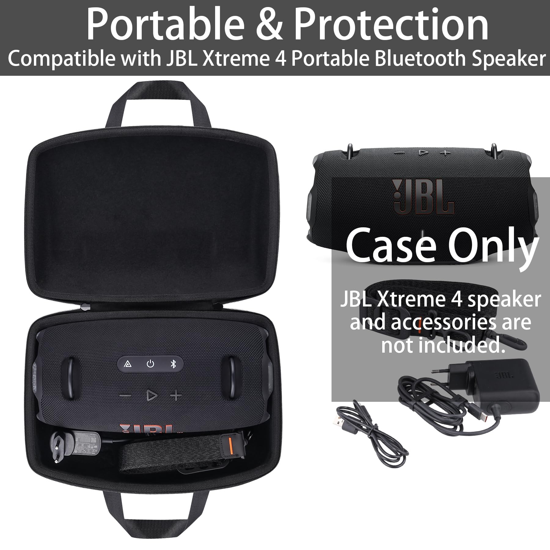 Khanka Hard Travel Case Replacement for Xtreme 4 Portable Bluetooth Speaker,Case Only (Black), Black 1, Case for Xtreme 4 - Image 4