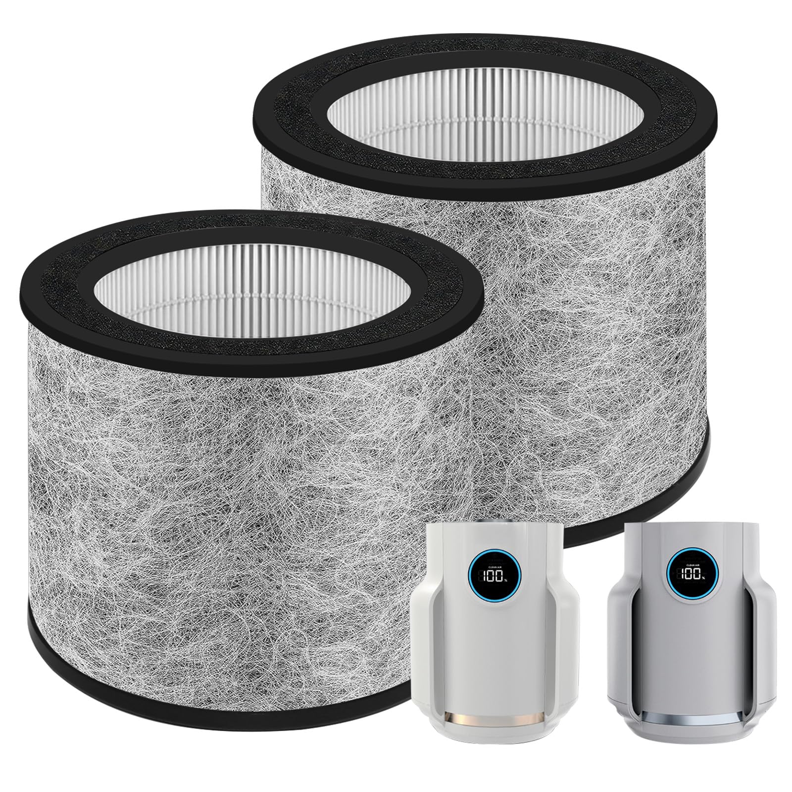 2 Pack HP072 Filter Replacement for Shark HP072/HP071 NeverChange Air Pu-rif-ier Pet Dander, Smoke,250 Sq.Ft Coverage,Part Number# HP071BRN |HE07FKPET