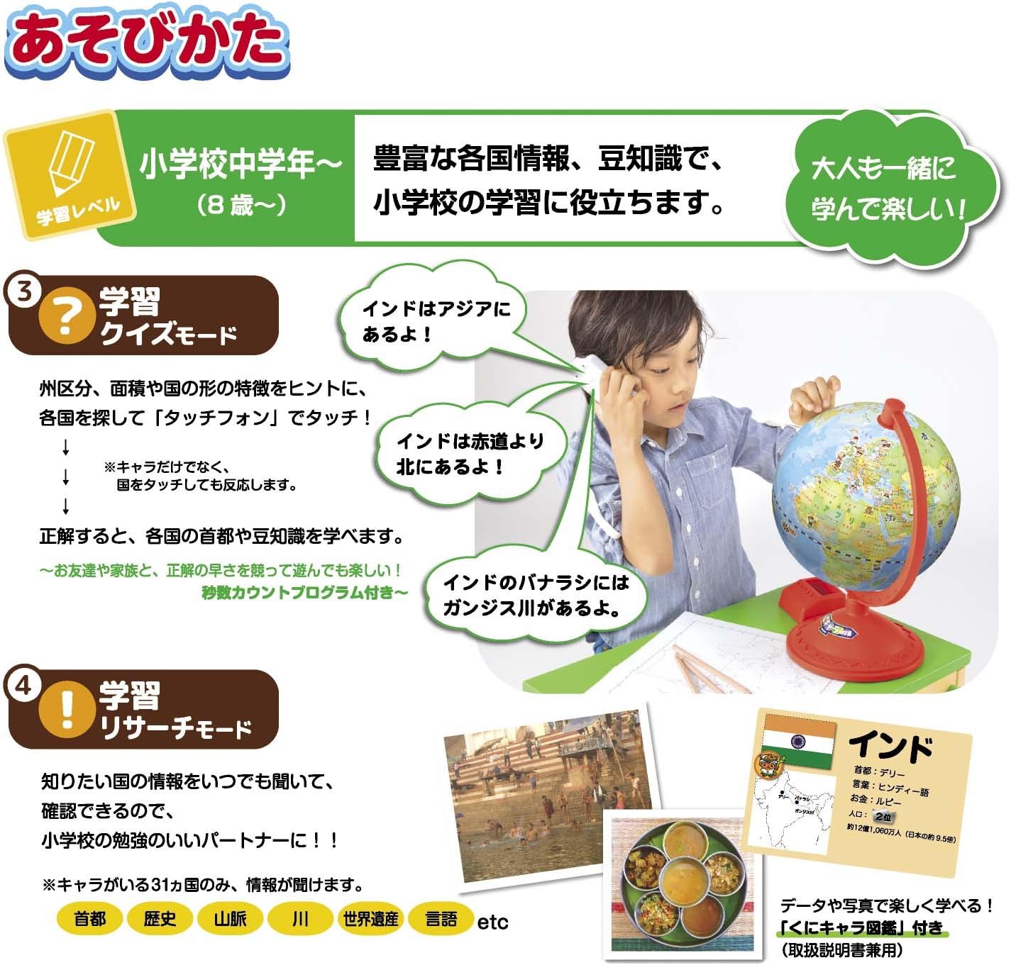 Amazon Co Jp くにキャラ地球儀 文房具 オフィス用品