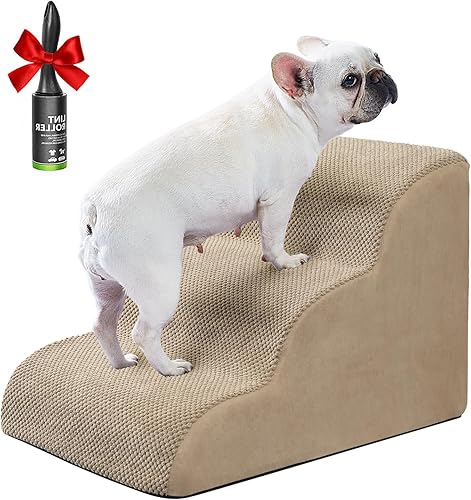 Escaleras para perros pequeñosmedianos hasta camas y sofás de hasta 18 pulgadas, escalones para perros con espuma resistente de alta densidad,
