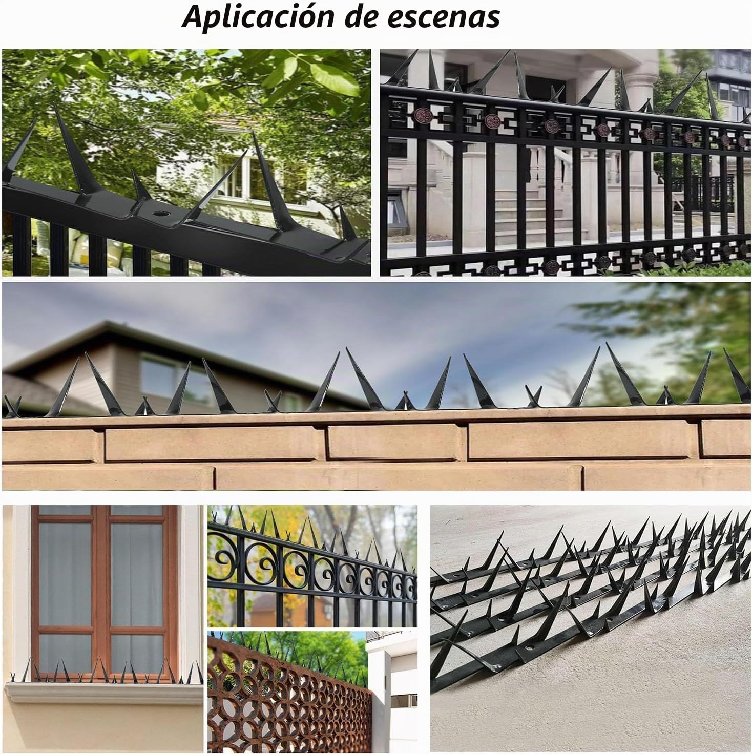 Clavos de pared de valla de puerta antirrobo, clavos de pared de valla de Seguridad y escalada Building Supplies - Pinchos de seguridad de metal (39x10 cm, 8 unidades,para proteger a los defensores