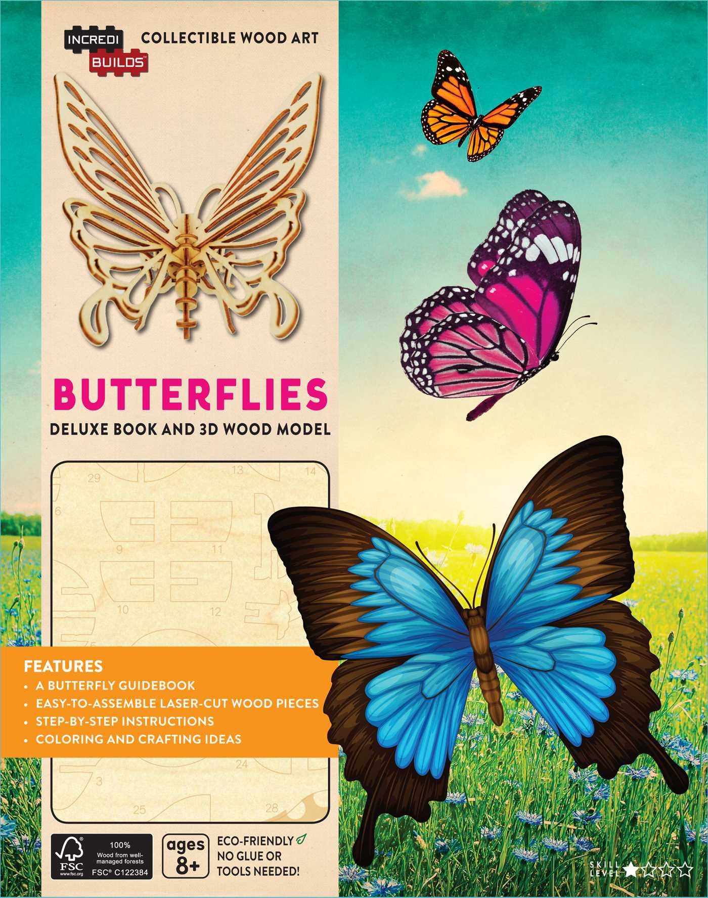 IncrediBuilds: Butterflies Deluxe Book and Model Set