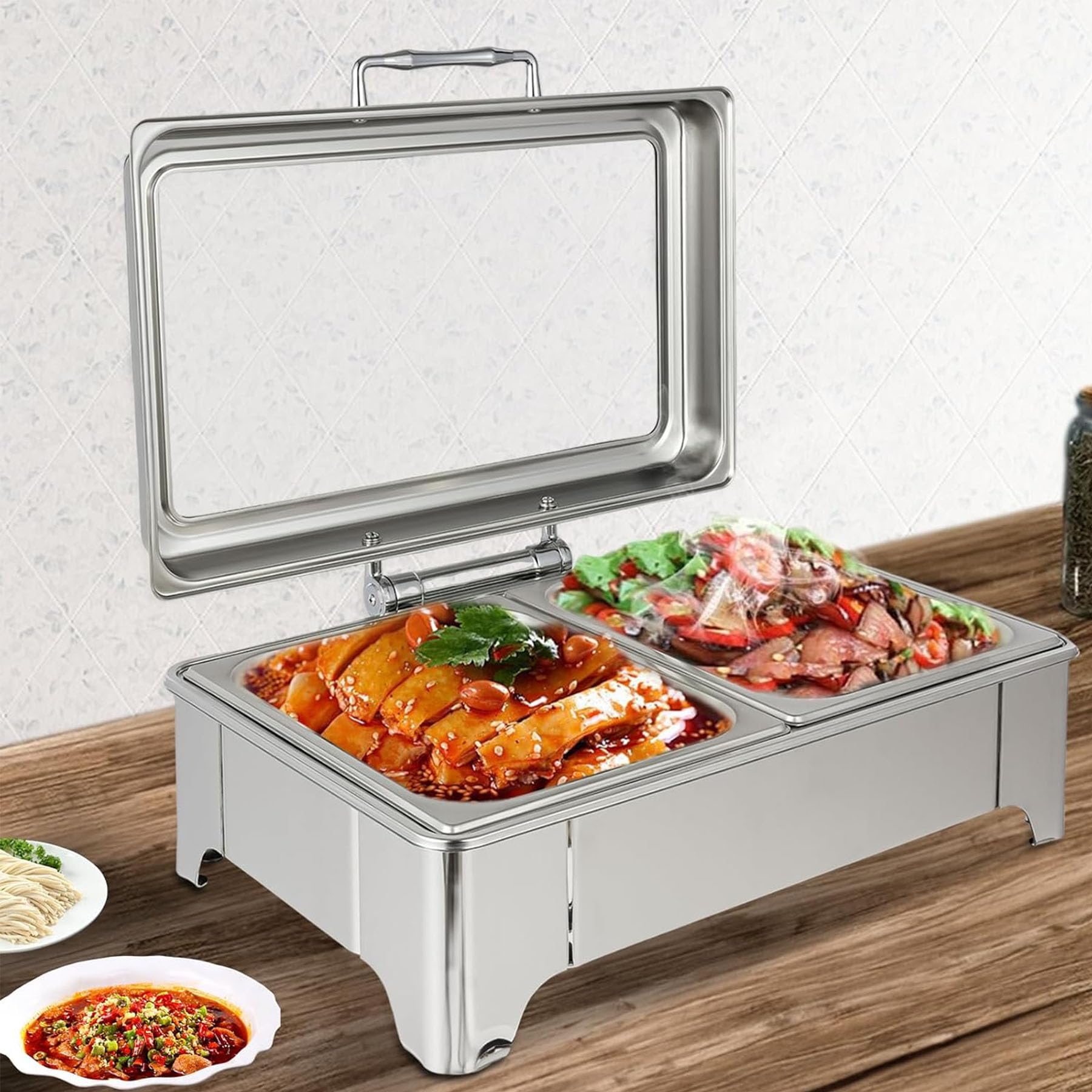 Scaldavivande, utensili da buffet per catering, feste, hotel e matrimoni, ideale per mantenere i piatti caldi durante gli eventi