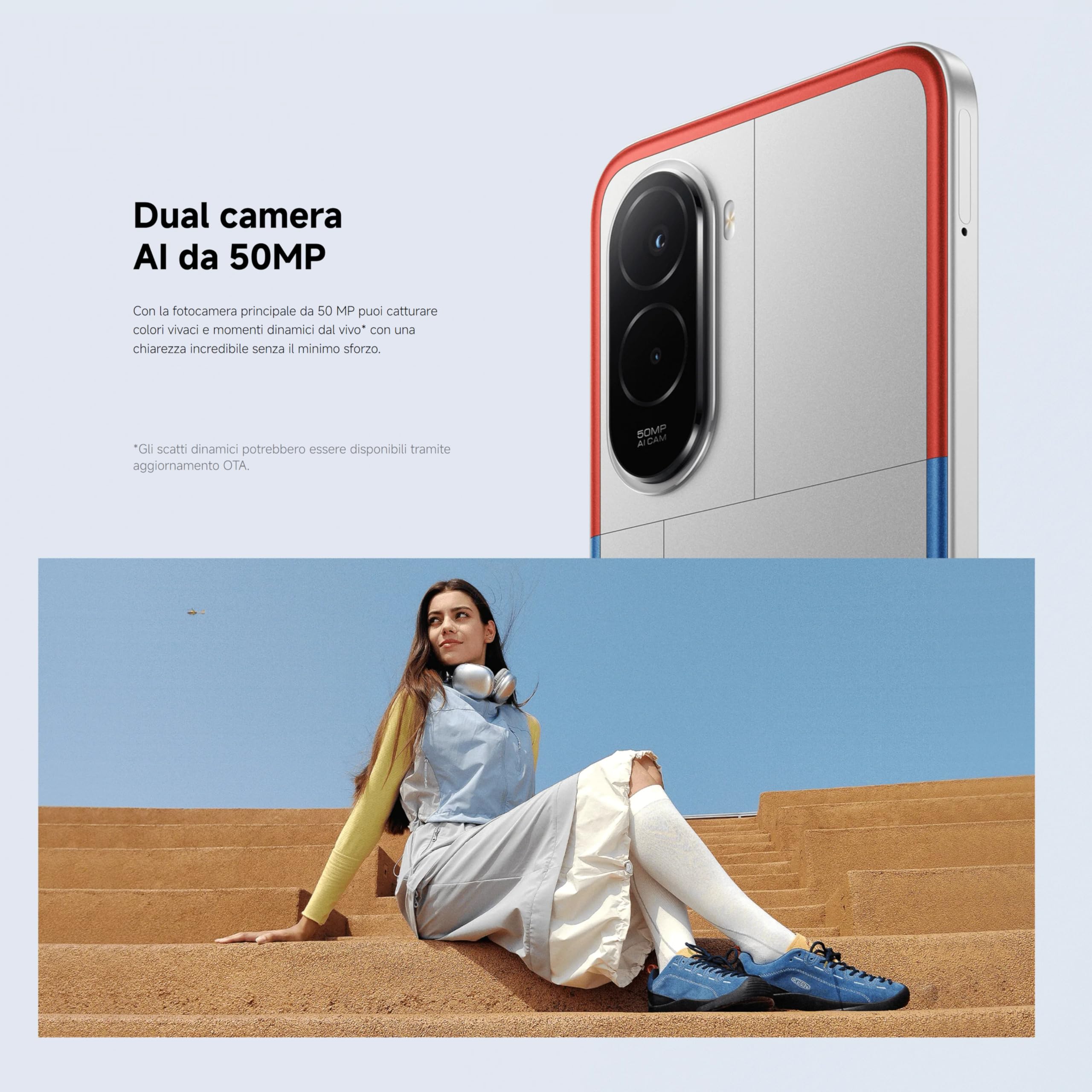 POCO M7, Smartphone 6+128GB, Argento, Display FHD+ da 6,9" 144Hz | Snapdragon 685, Doppia fotocamera AI da 50MP, Batteria da 7000mAh, Garanzia di 2 anni