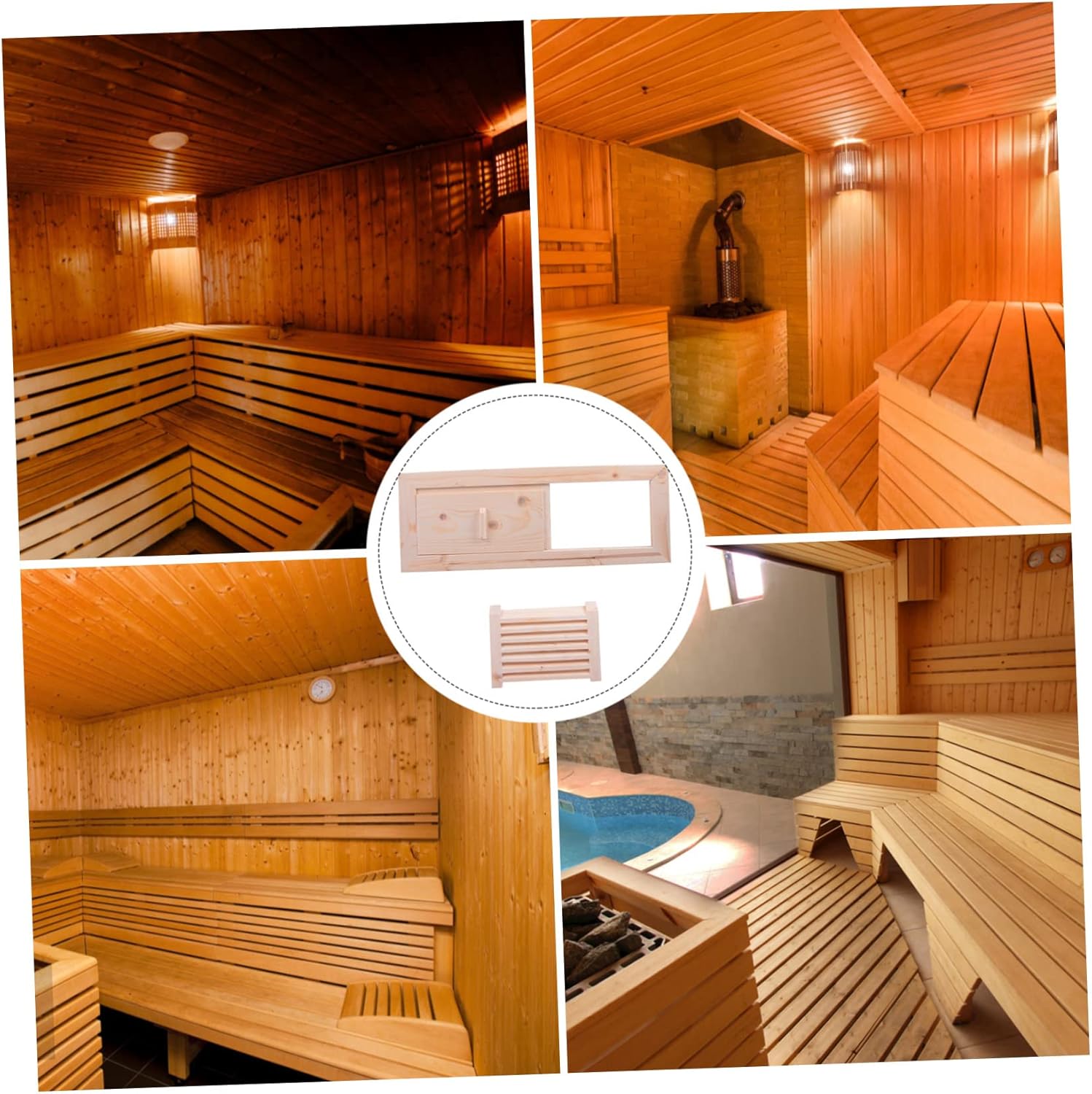 1Set Sauna Ventilation Panel Durable Sauna Air Vent Blinds Grille Easy Installation for Steam Ventilation Equipment for Sauna Projects