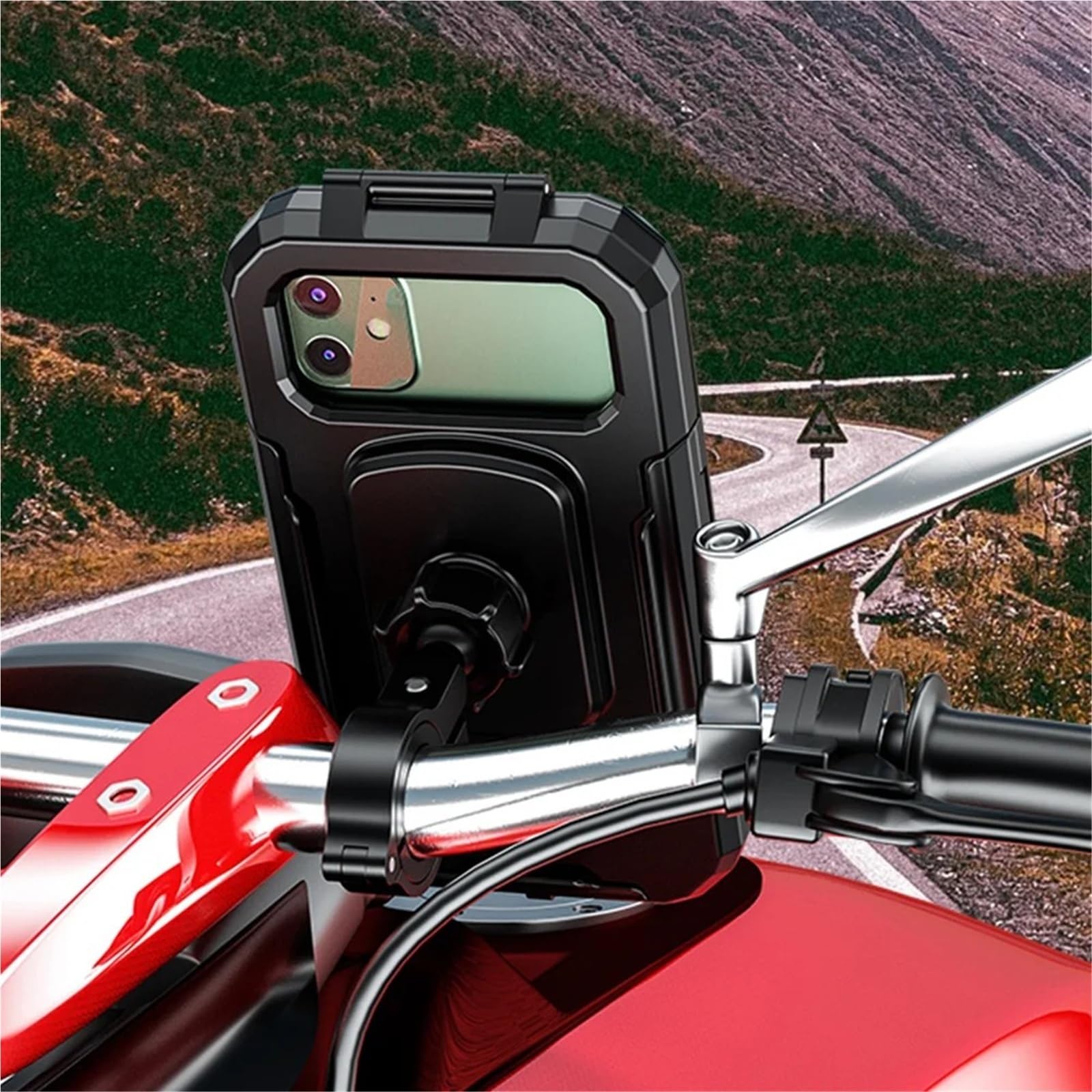 Supporto Per Manubrio M18L Morsetto Per Telefono Cellulare Per Moto Staffa Navigazione Per Moto(Rearview mirror)