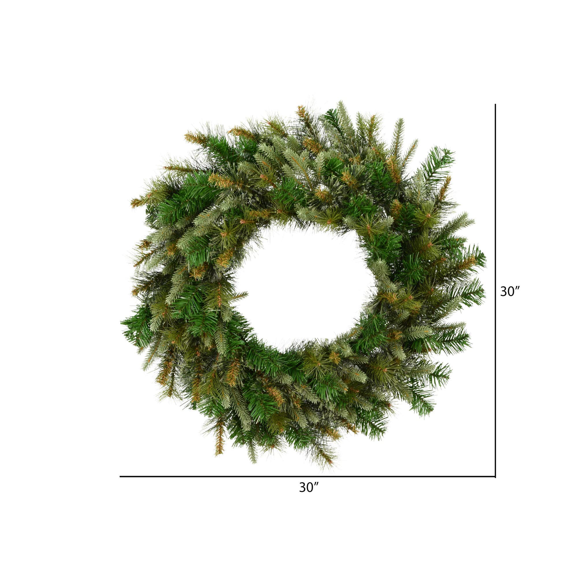 Couronne Noël Vickerman 91,4cm - Sapin Artificiel PE/PVC - Baies Et Pommes De Pin - Non éclairée