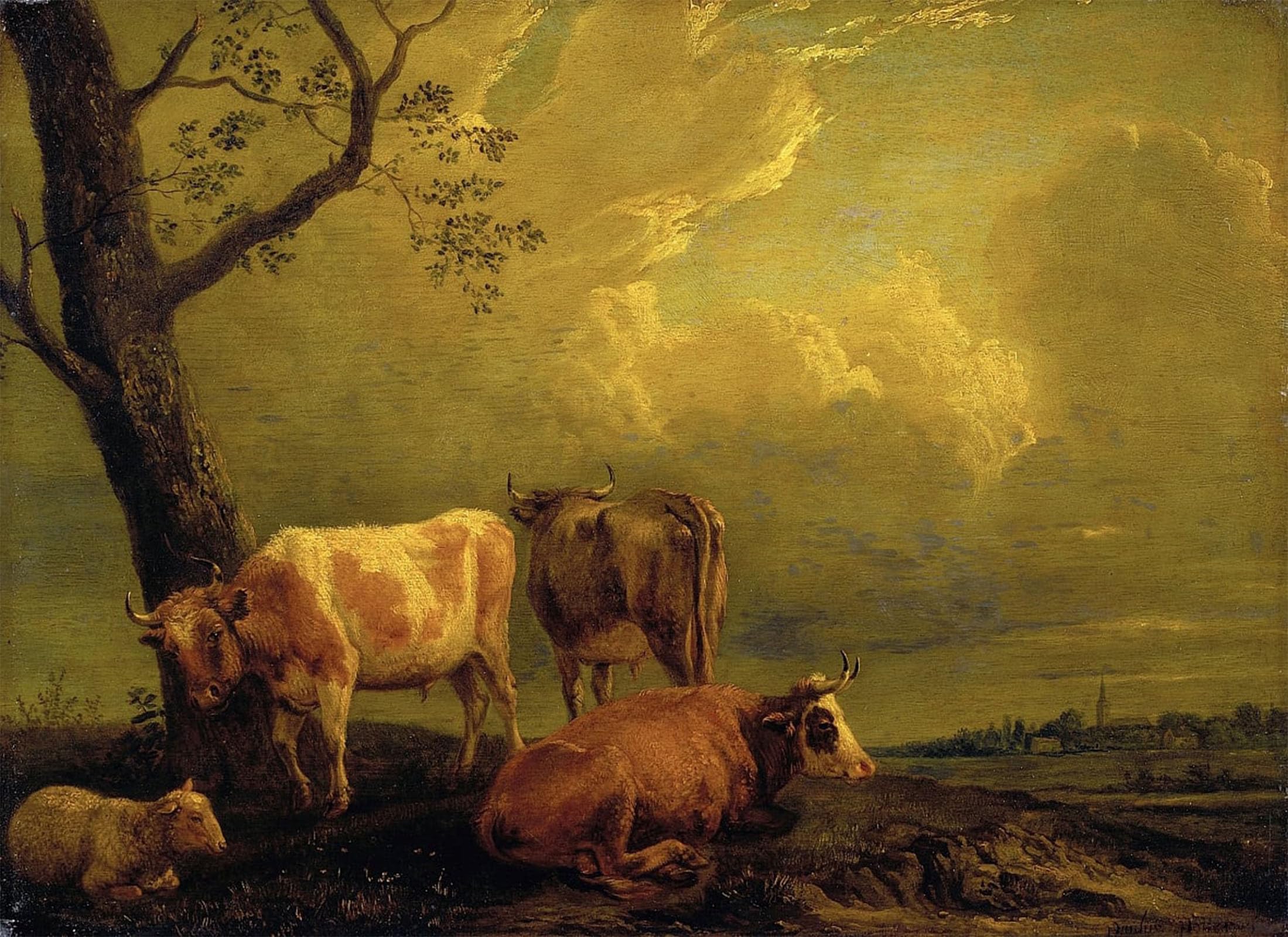 Cuadro en Lienzo Paulus Potter para Decorar Despachos Elegantes 5