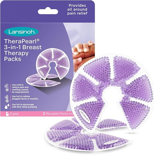 Lansinoh Therapearl 3-in-1 Breast Therapy for Breastfeeding mums, hot and cold therapy, helps relieve engorgement, mastitis and plugged ducts, reusable