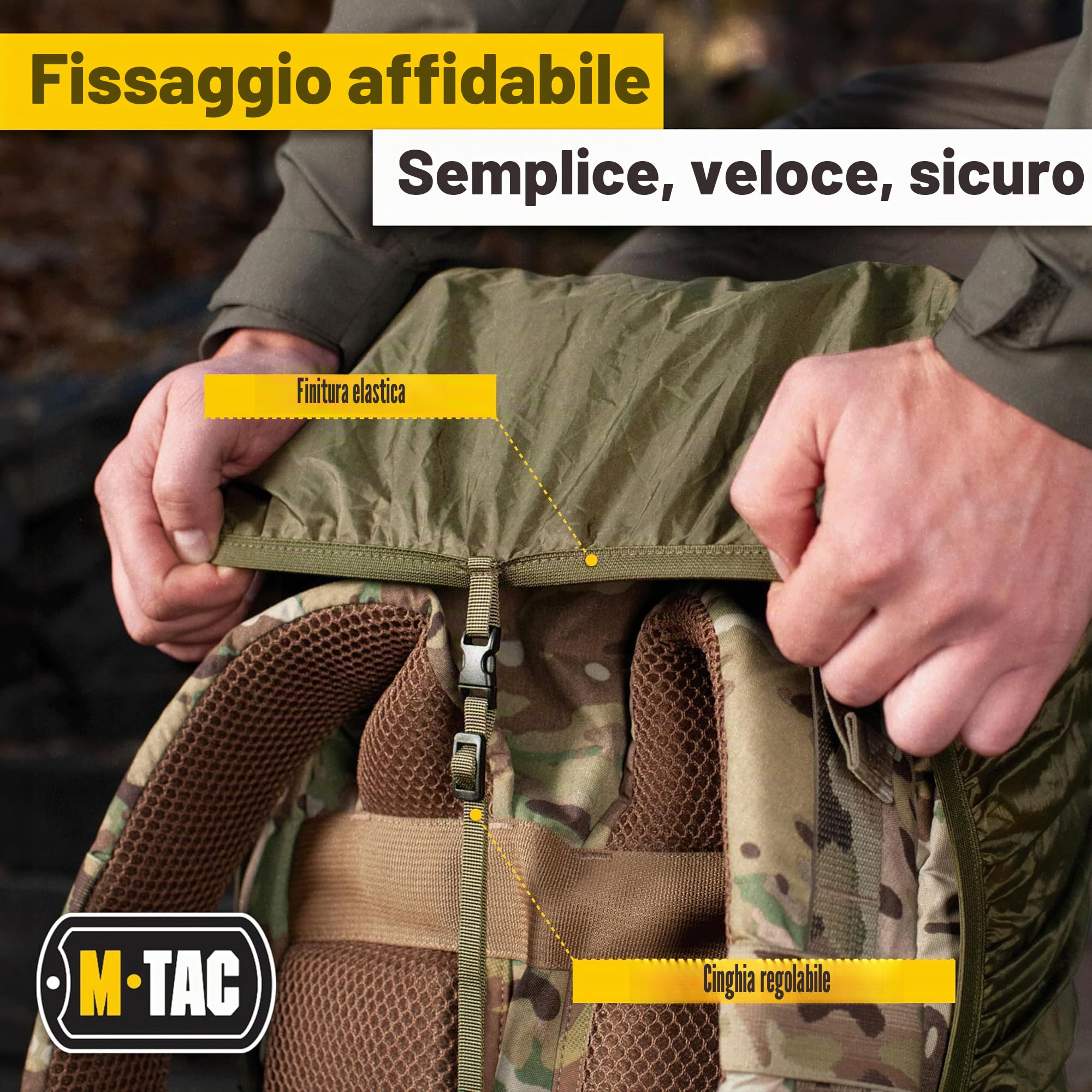 m-tac Copertura Antipioggia Impermeabile per Escursionismo, Campeggio, Viaggi