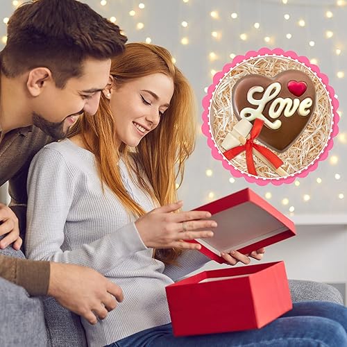 Miniatura 7 de 75 martillo de madera para chocolate para el día de San Valentín, martillo de corazón rompible con 2 rollos de cintas rojas, mini mazo de madera