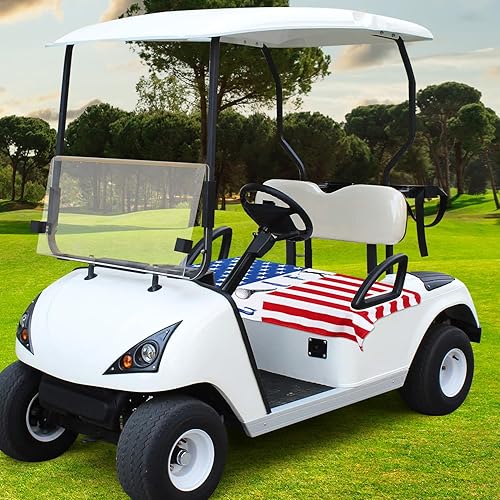 Miniatura 7 de QIULIBMH Fundas de asiento de carrito de golf, 100% microfibra, a rayas, para asiento de carrito de golf, se adapta a la mayoría de asientos de