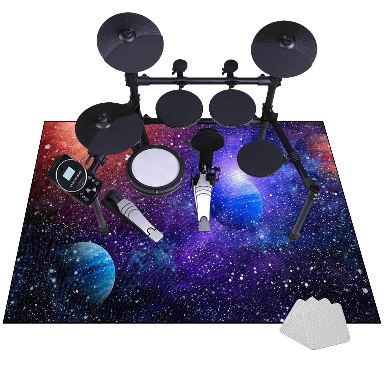 Alfombras Acusticas Alfombra para Bateria Electronica 160 x 150 cm Alfombrillas Insonorizada Antideslizantes para Baterías electrónicas Caja Bombo Baterías acústico Tambor Instrumentos Musicales