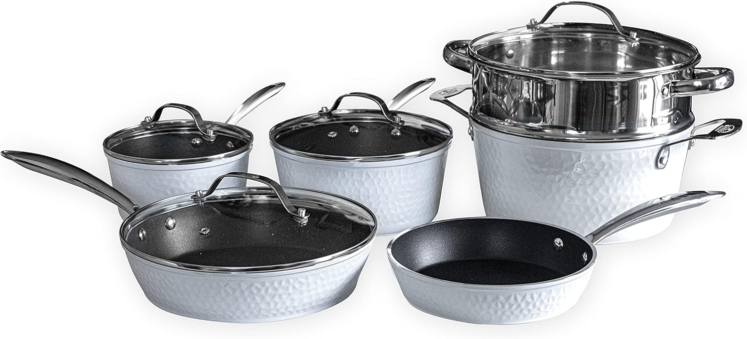 OrGREENiC Luxurious NonStick Ceramic 10 Piece White