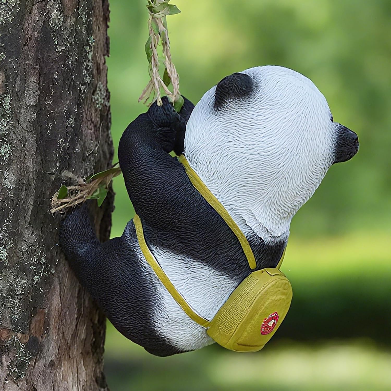Adorable Climbing Panda Bear Statue Whimsical Tree Hugger Panda Decor Durable Resin Outdoor Yard Art Fairy Garden Accessories PandaGifts for Women for Birthday Decorations