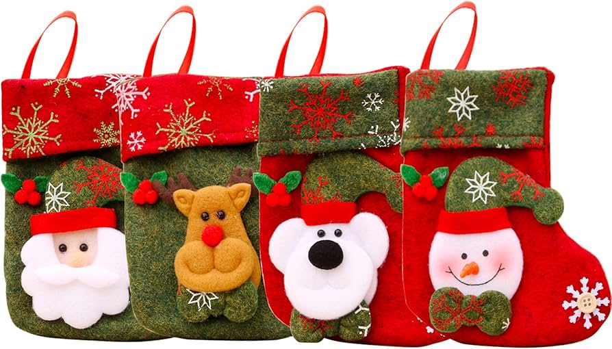 Mini plush christmas stockings Clearance