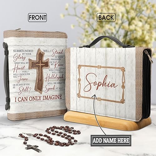 Miniatura 2 de GodlyBible - Funda de cuero personalizada para la Biblia, regalos cristianos para mujeres, hombres, regalos religiosos motivacionales, fe, fe, solo
