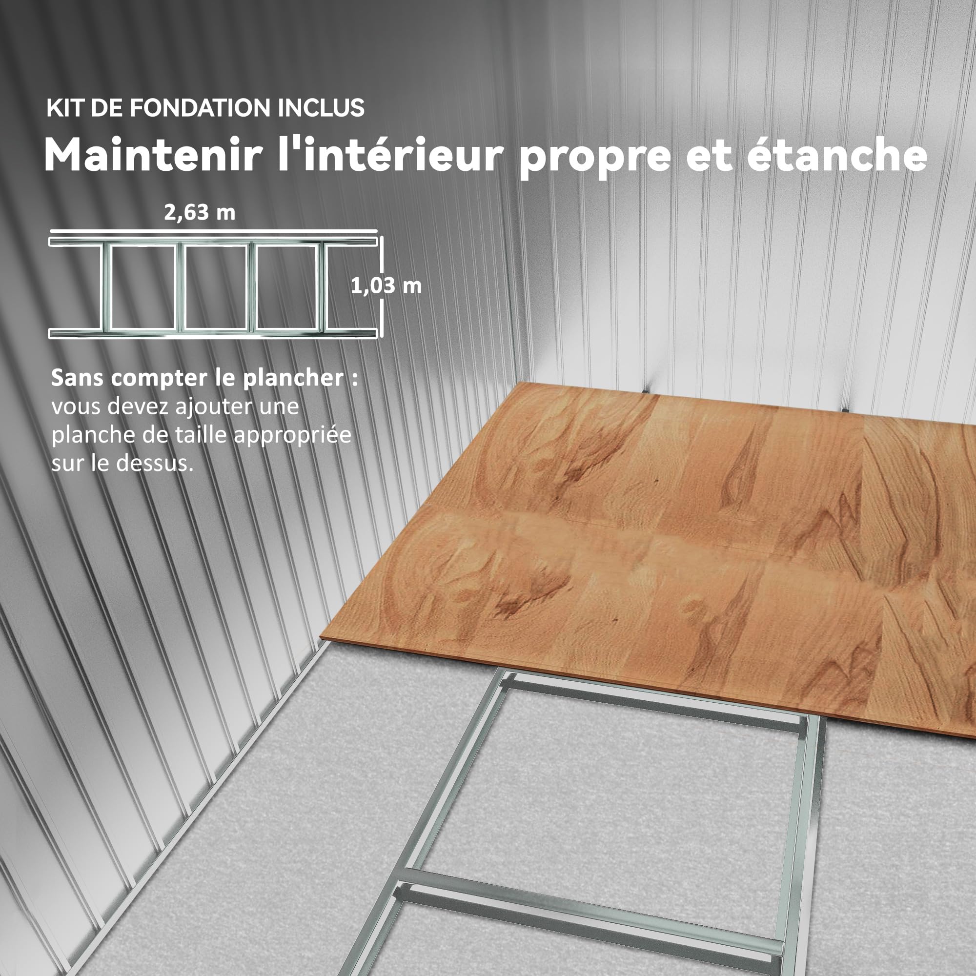 Outsunny Abri de Jardin en Acier galvanisé XXL 5,4 m² avec kit de Fondation 277 x 195 x 192 cm, cabane de Jardin cabanon Rangement Outils avec Portes coulissantes verrouillables et 4 aérations, Gris