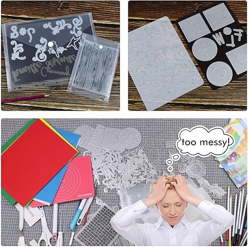 Miniatura 2 de Hojas magnéticas de almacenamiento troqueladas de doble cara de 0.069 pulgadas y paneles de almacenamiento de sellos transparentes con bolsillos,