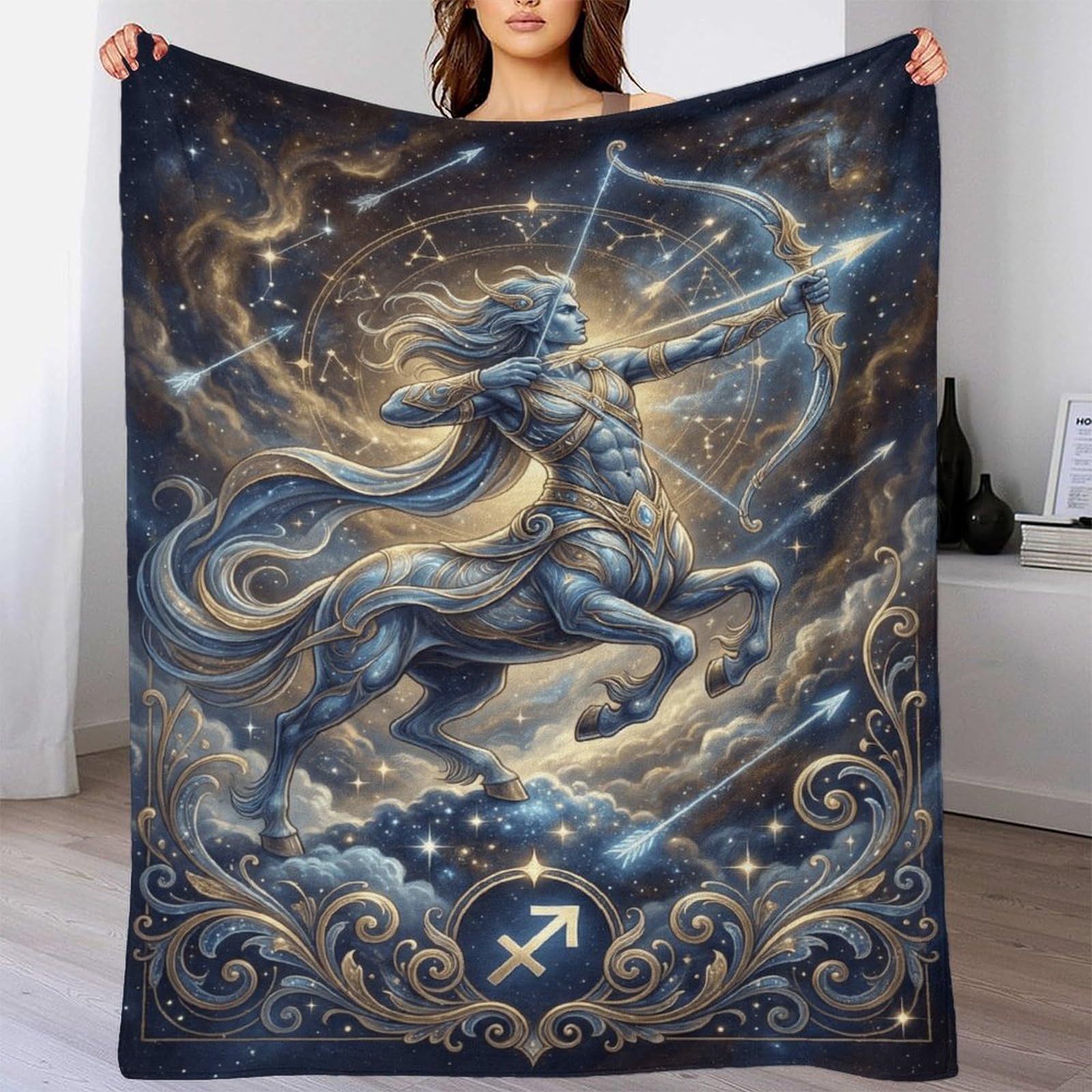 W7C8U2X3 Sagittarius Zodiac for for Warm Throw Blanket, Bedroom Sofa Couch