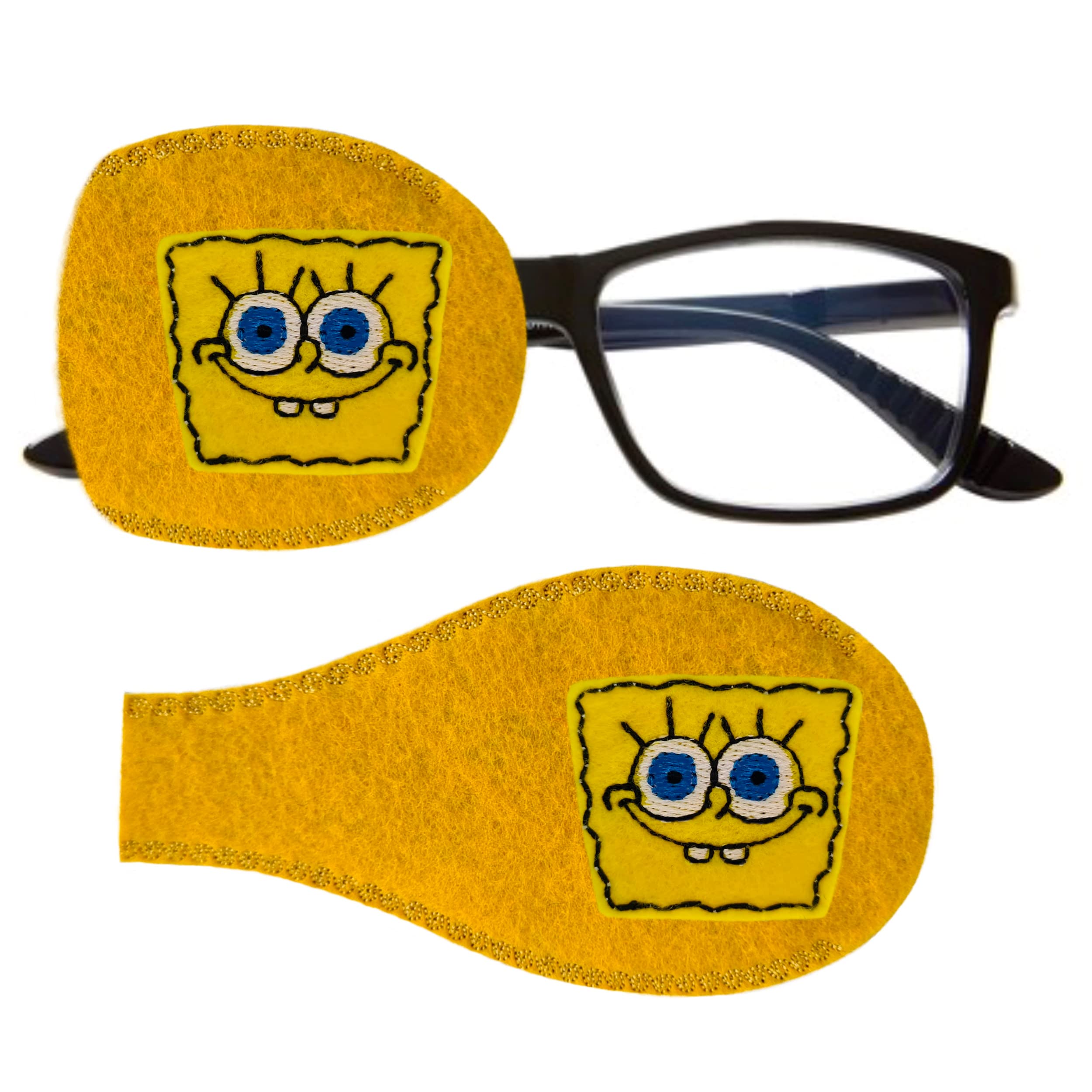 Superpatchdesigns Right Side (Eye To Be Covered) Kids And Adults Orthoptic Eye Patch For Amblyopia Lazy Eye Occlusion Therapy Treatment Design #14 Bob On Yellow (Right Side (Eye To Be Covered))