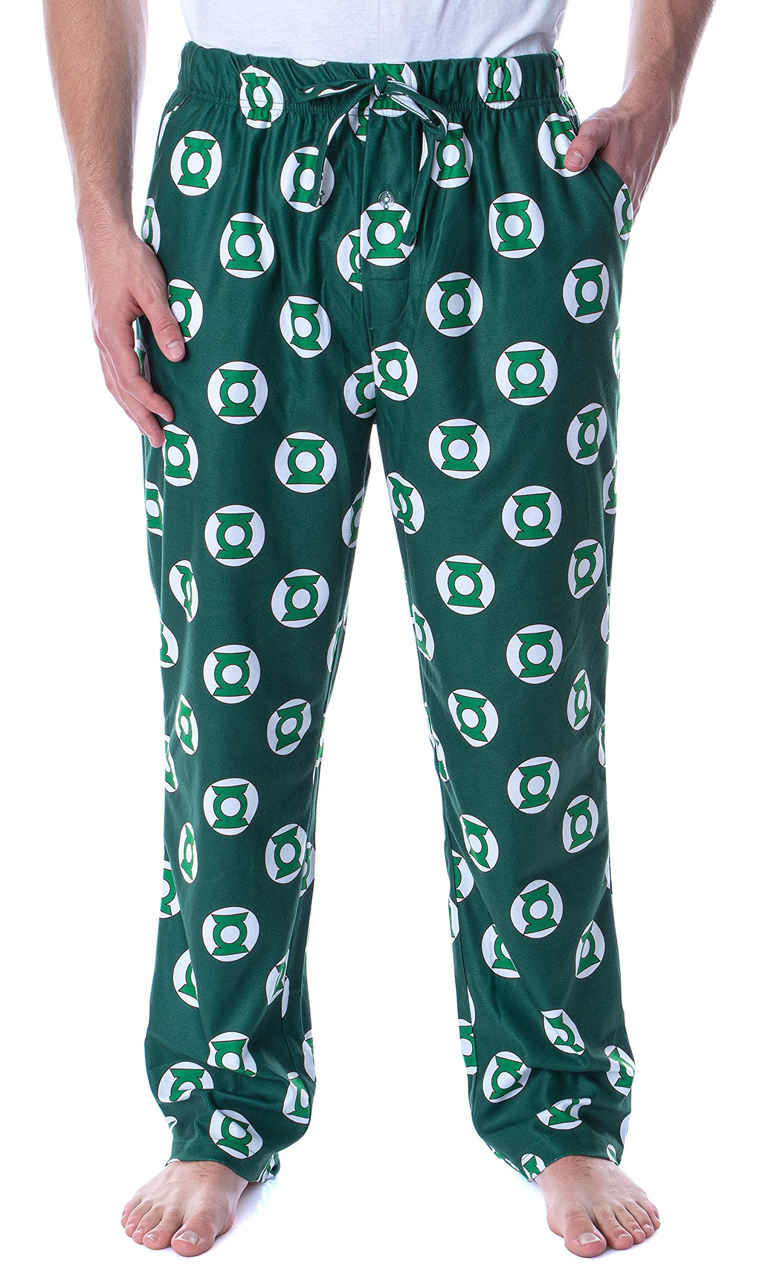 IntimoDC Comics Men's Green Lantern Allover Symbol Superhero Loungewear Sleep Pajama Pants