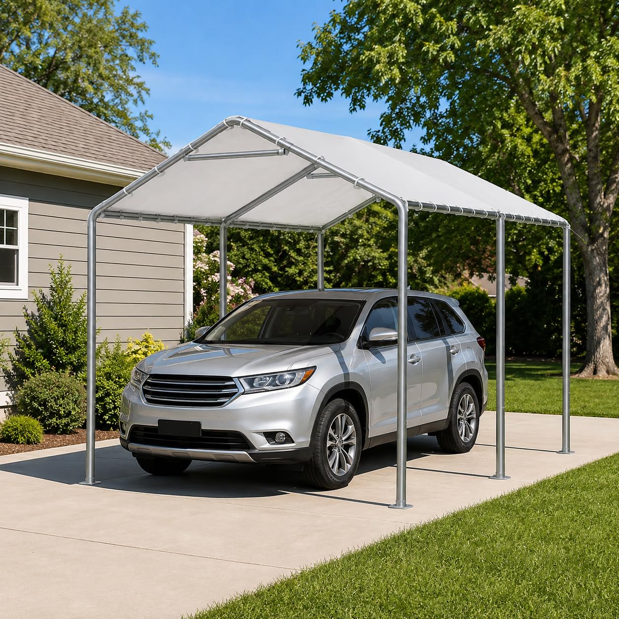 Aoxun 10x15 FT Heavy Duty Carport, Outdoor Portable Garage Shelter