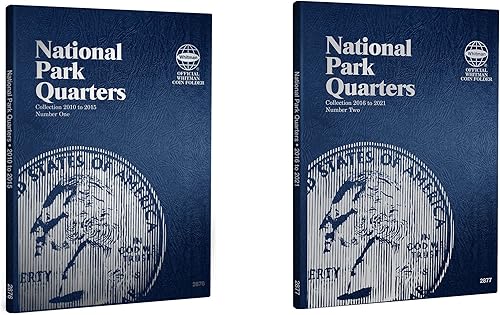 Whitman Carpeta de monedas de cuarto de parques nacionales de Washington de EE. UU. Conjunto de dos volúmenes P & D 2010 - 2021# 2876,2877