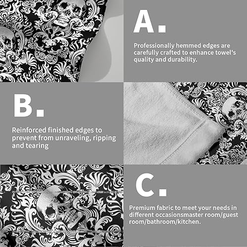 Vista 262 de Giwawa Juego de 2 toallas de mano de hojas marrones, toallas de baño bohemias suaves y delgadas, altamente absorbentes, decorativas, para cocina