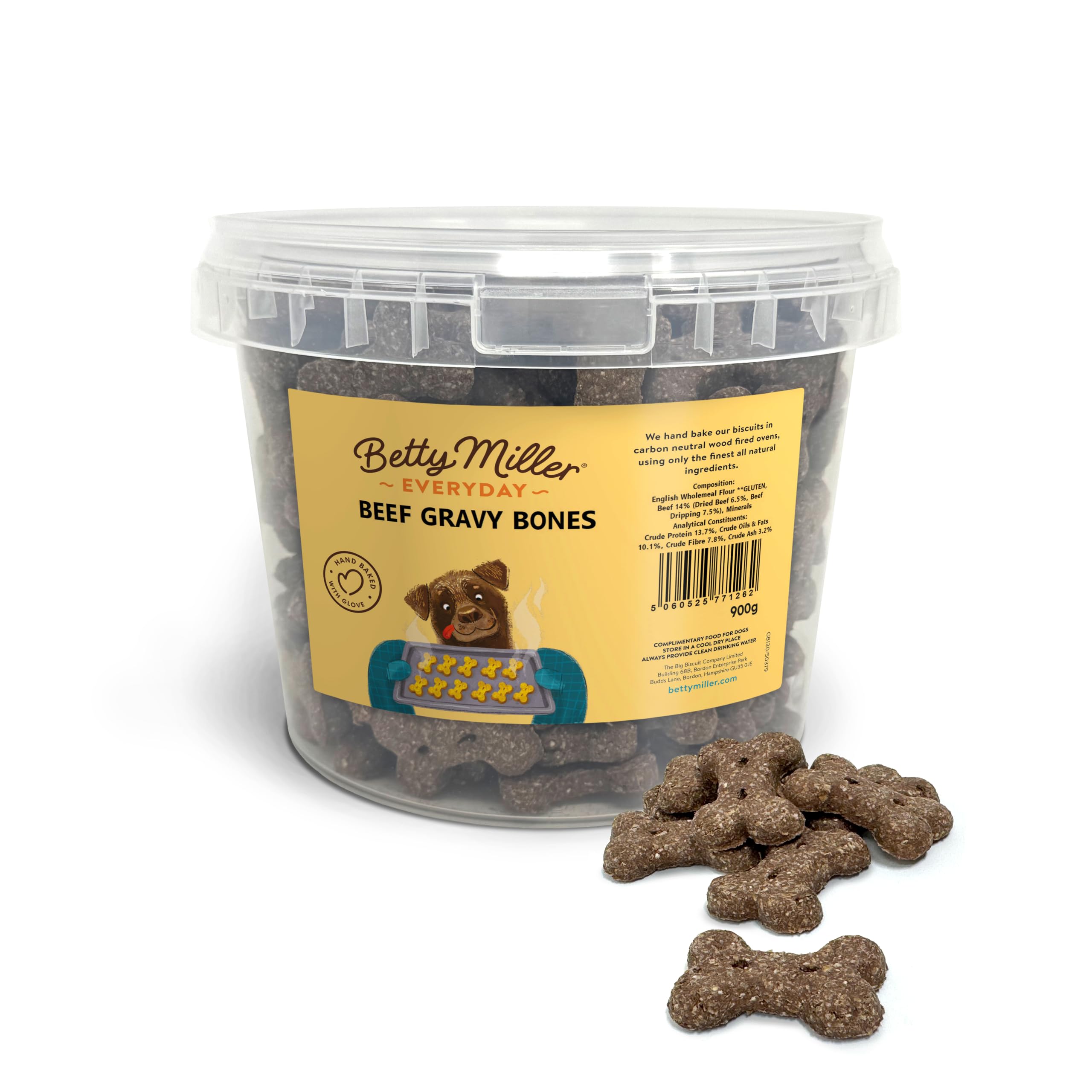 Betty Miller Dog Treats - Gravy Bones for Dogs 900g - British Baked Biscuits