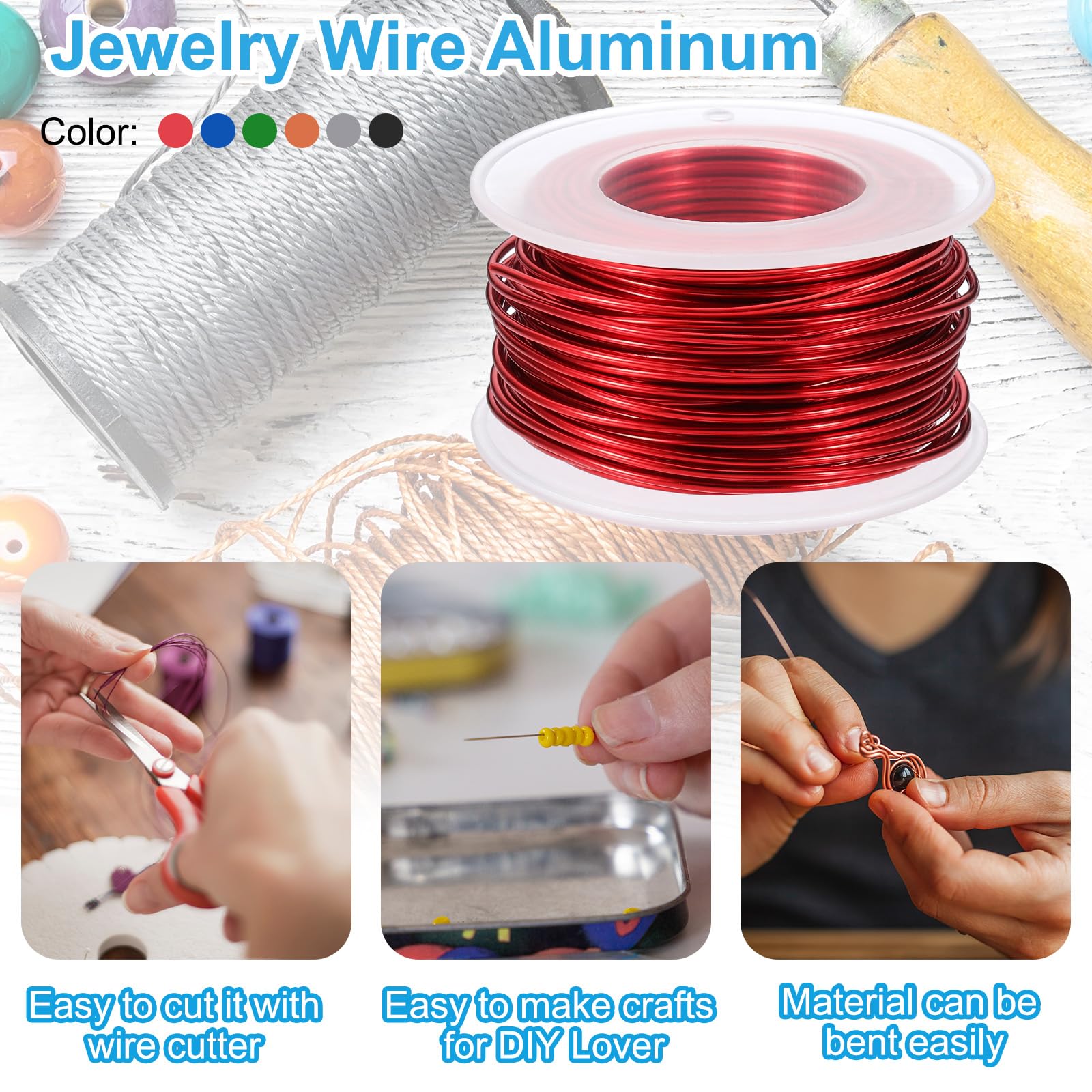 PATIKIL 15 Gauge 1.5 mm Aluminum Craft Wire - Image 3