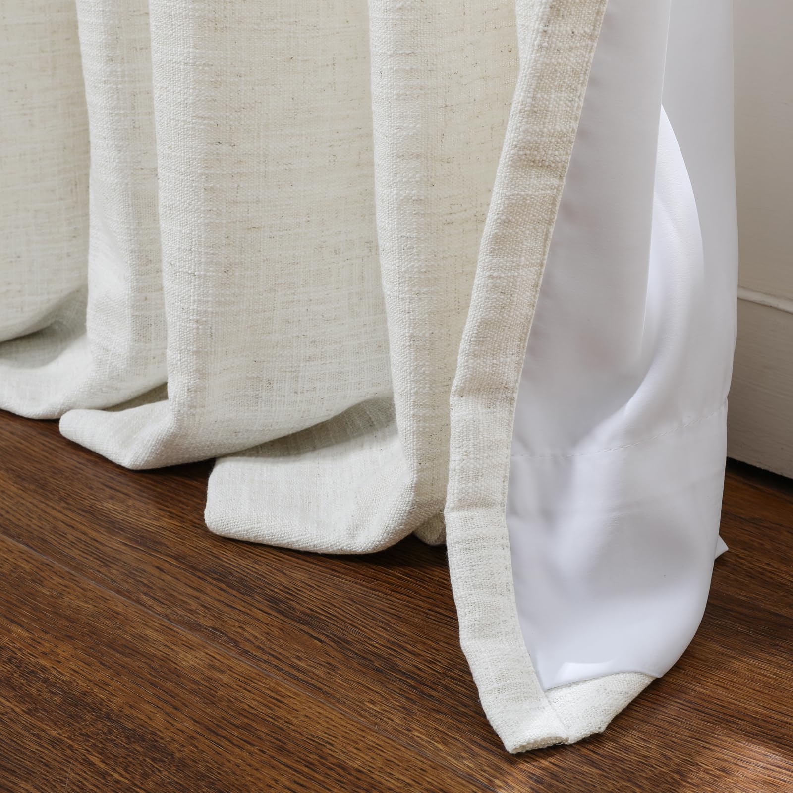 MAIHER Knijp geplooide gordijnen lichtfilterend, natuurlijk linnen getextureerde semi-transparante gordijnen 213 cm lengte voor woonkamer slaapkamer knijpplooi gordijnen met haken (1 paneel, 72 B x 84