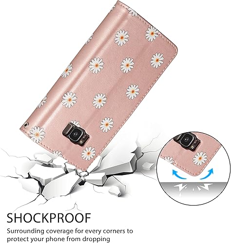 Miniatura 5 de UEEBAI Funda tipo cartera para Samsung Galaxy S9 Plus, funda de piel sintética, cierre magnético, bolsillo con cremallera, ranuras para tarjetas con