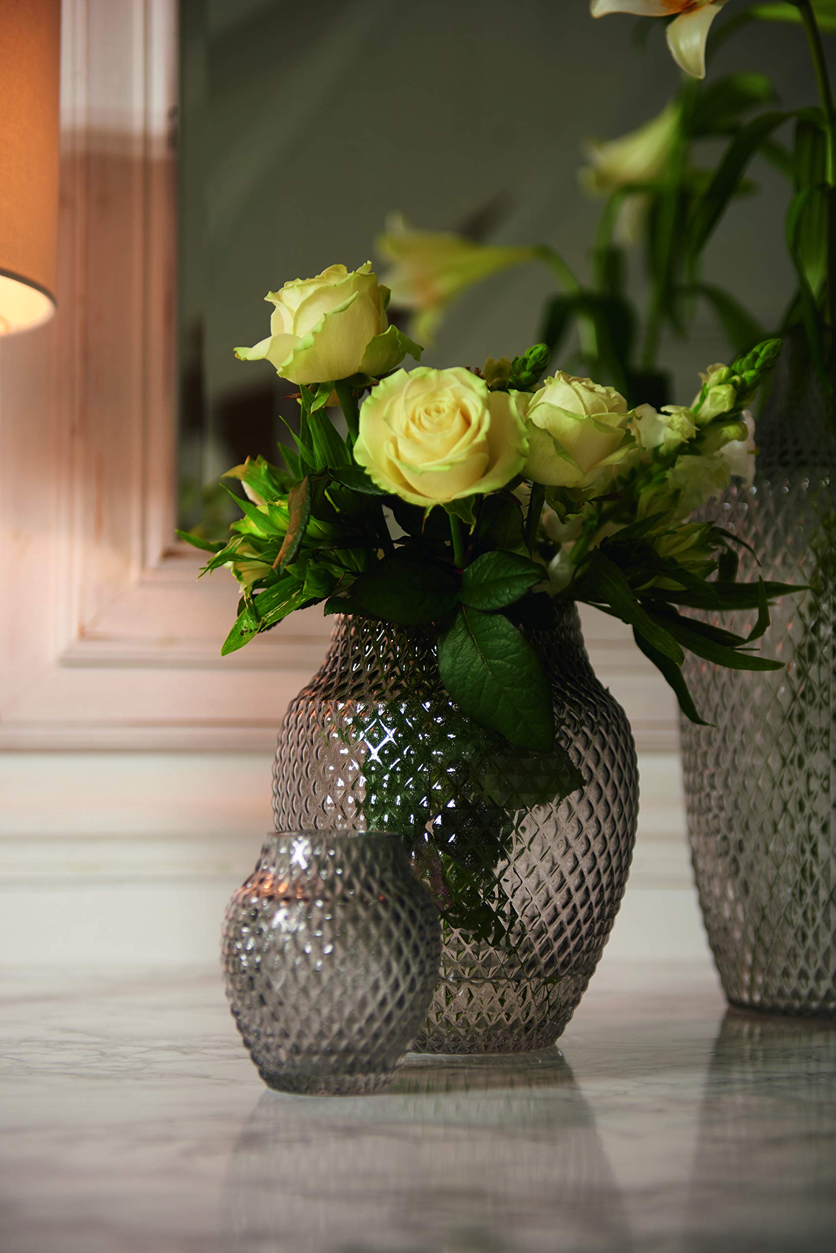 Amazon.co.jp: LEONARDO (レオナルド) フラワーベース グレー Poesia 4