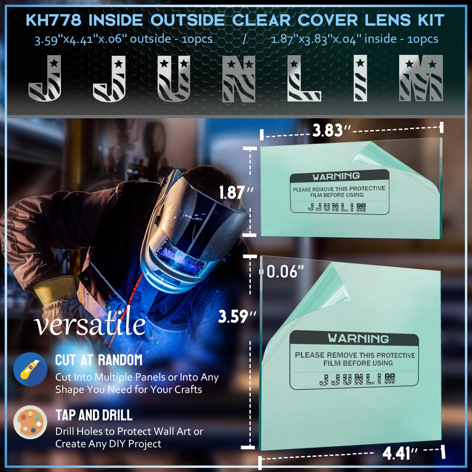KH778 Kit de lentes de cubierta transparente interior y exterior, paquete de 20 unidades