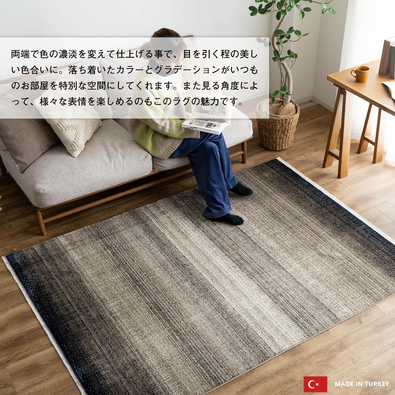 Amazon | サヤンサヤン 北欧風 グラデーション ラグ カーペット カトル 