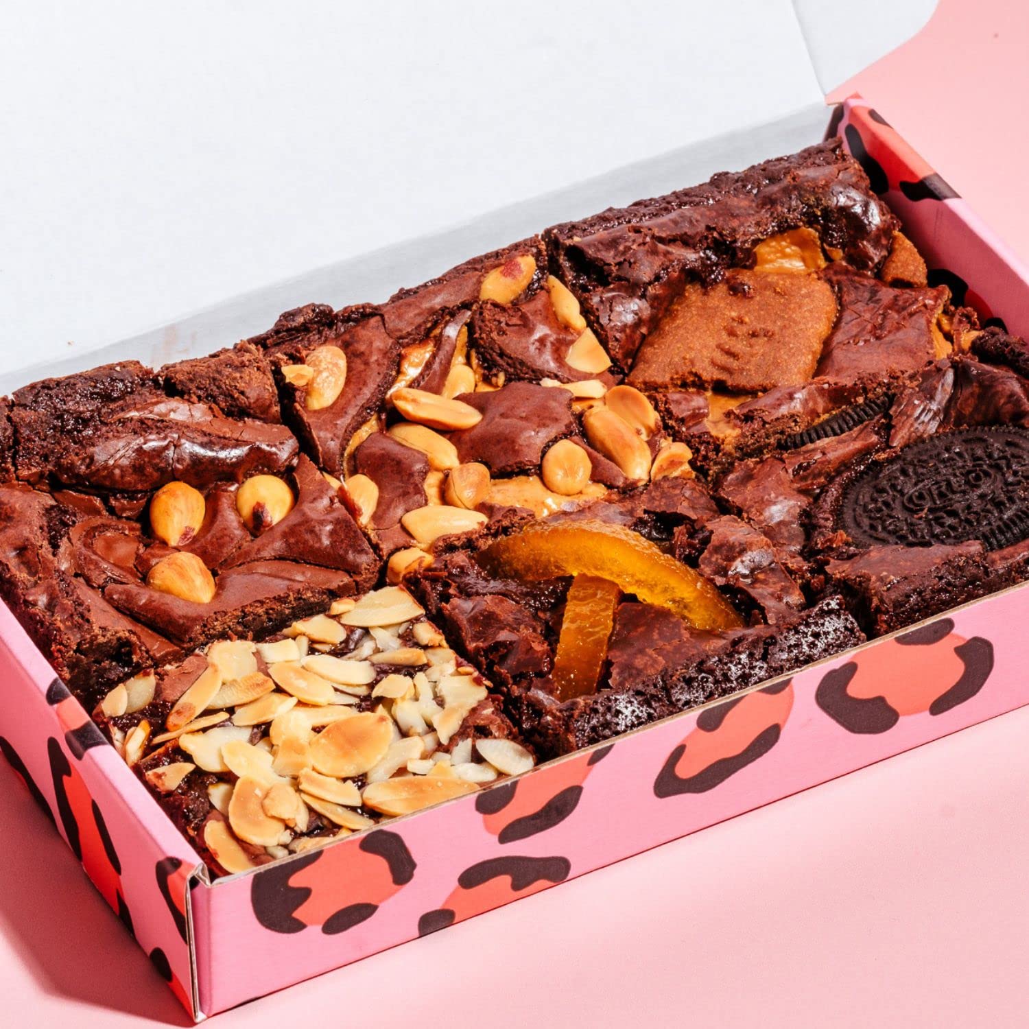 CAKE OR DEATHMixed Brownie Box with 6 Brownies | Biscoff, Oreo, Candied Orange, Cherry Bakewell, Notella, & Peanut Butter | Letterbox Friendly Chocolate Brownies |