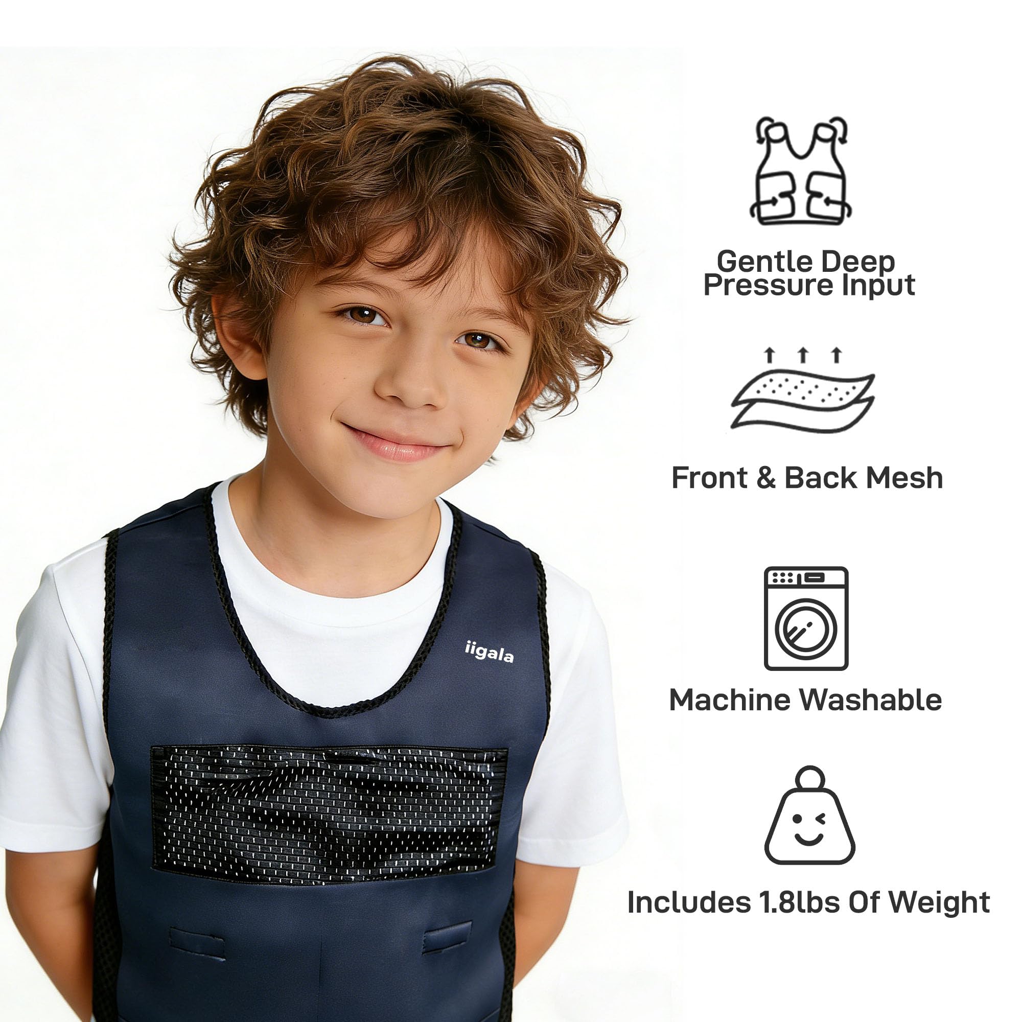 Gewichtsweste für Kinder mit ADHS, Autismus & Angst – Therapieweste zur Beruhigung & Konzentration – Beschwerungsweste inkl. verstellbarer Gewichtspads – Sensory Vest & Body Sock Set