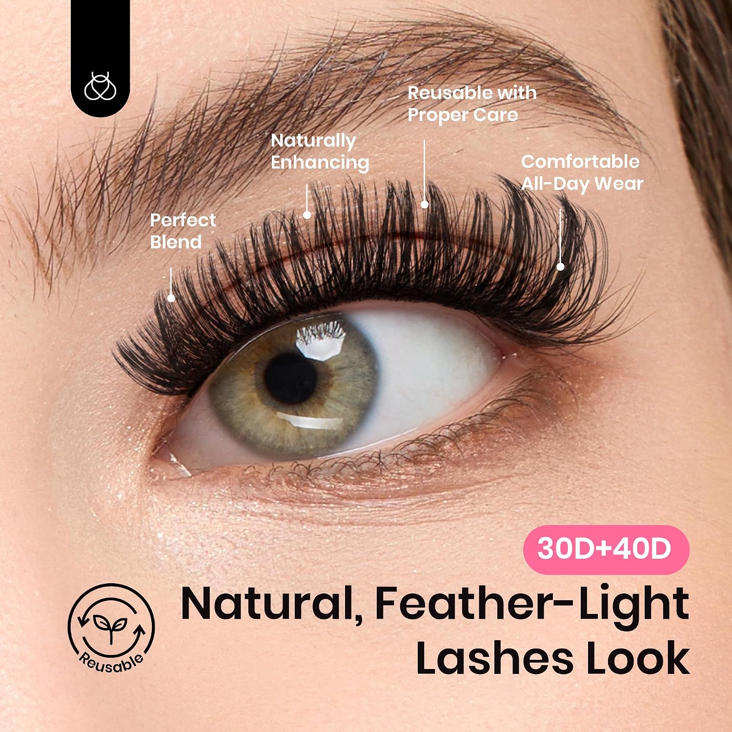 Beetles Lash Clusters Kit 240pcs Individual Lash Extension Kit 30D 40D 9-16mm False Eyelash Extension Kit Natural D Curl Eyelash Clusters Kit Lash Clear Adhesive, Brush and Tweezers DIY Lash Kit K001