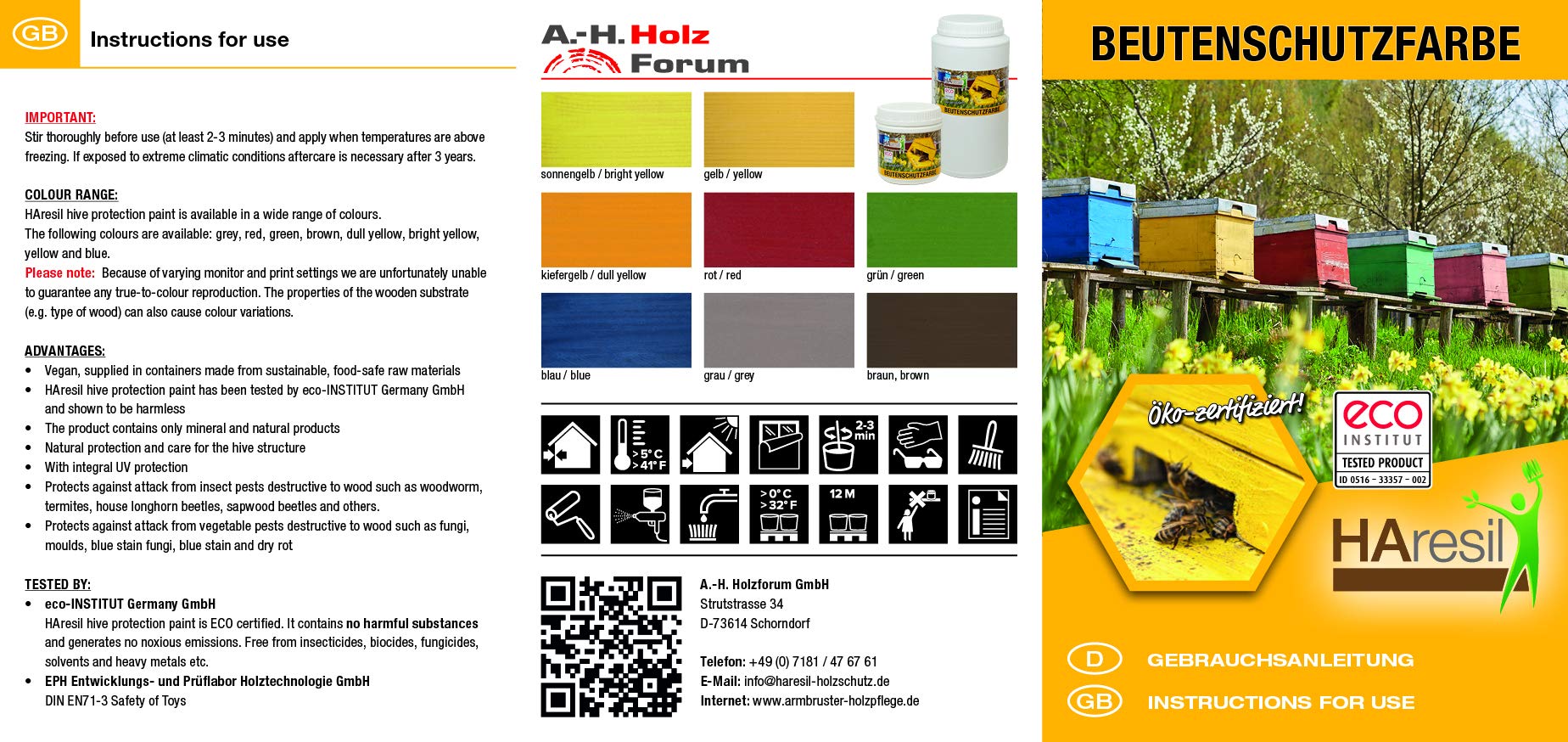 Beutenschutzfarbe Beutenschutz Bienen Beuten Lasur Farbe grün Inhalt Gewicht 1 kg