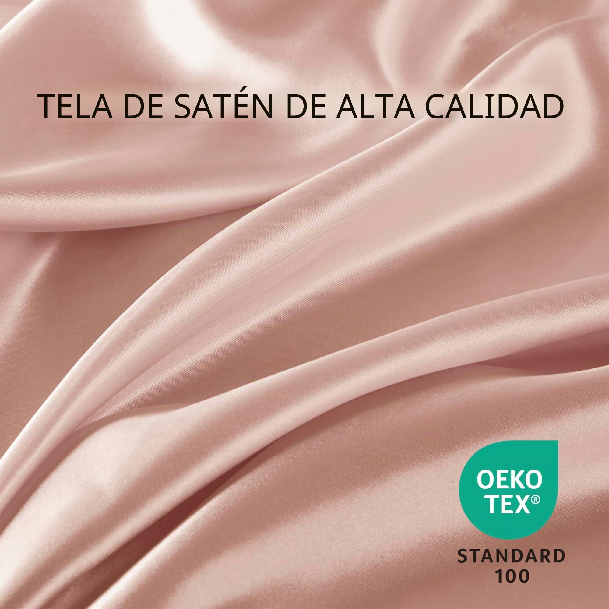 Madison Park Essentials - Juego de sábanas de satén Lujoso y Sedoso con Brillo Natural, Bolsillo Profundo de 16 Pulgadas de Profundidad, elástico en Todo el año, matrimonial, Rubor, 6 Piezas