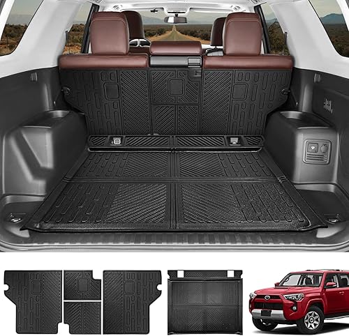 Tapete de carga con cubierta trasera de asiento para Toyota 4Runner 2010-2023 de 5 plazas, forro de carga TPE para Toyota 4Runner 2023 (alfombrilla