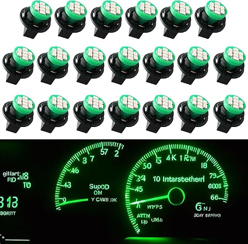 Miniatura 1 de 194 bombillas LED 168 175 2825 W5W T10 8-SMD chipsets verdes para instrumentos de tablero de automóvil, bombillas LED con enchufe de bloqueo