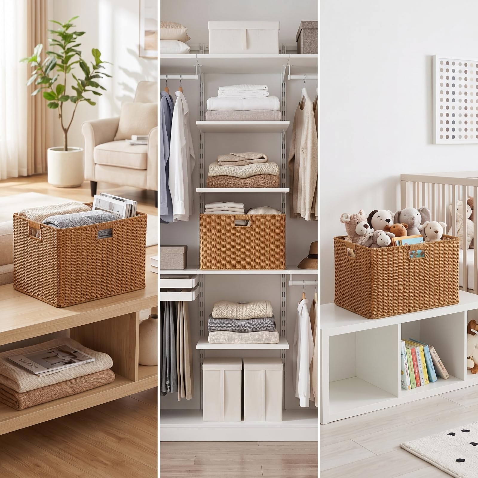 Cesta con Tejida Caja Organizadora
