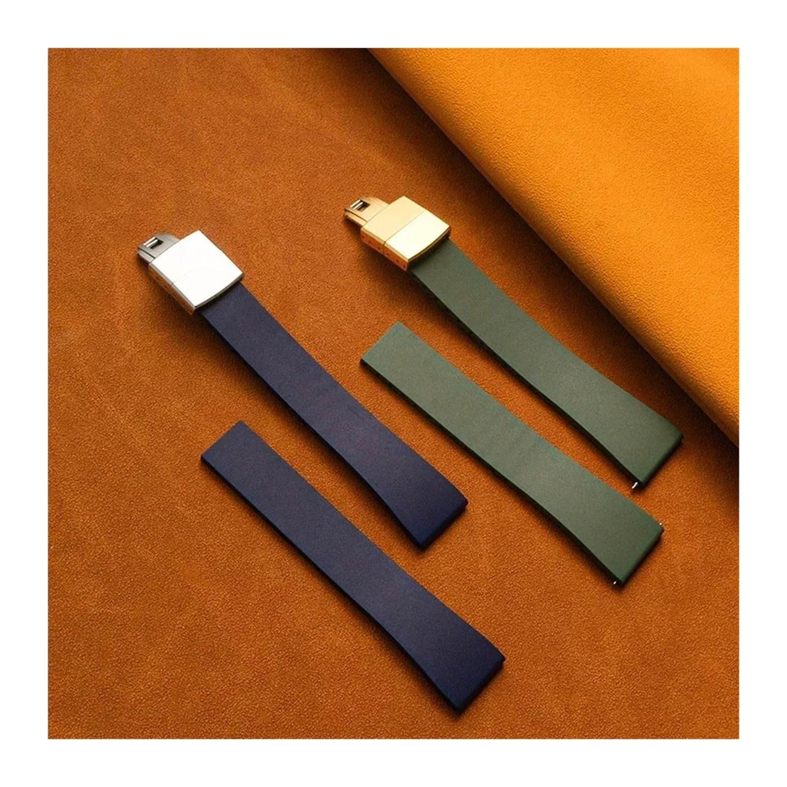 HuanJ Nuovo design cinturino in gomma 18 mm 20 mm 22 mm 21 mm fibbia a farfalla a sgancio rapido